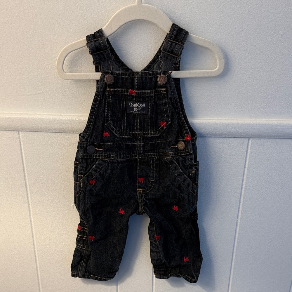 OshKosh B'gosh Kids Black Overalls with Red Accents